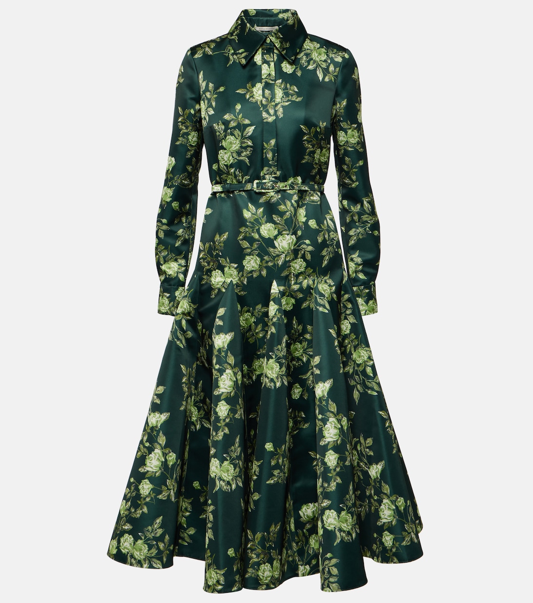 Vestido camisero Marion de satén floral | Emilia Wickstead