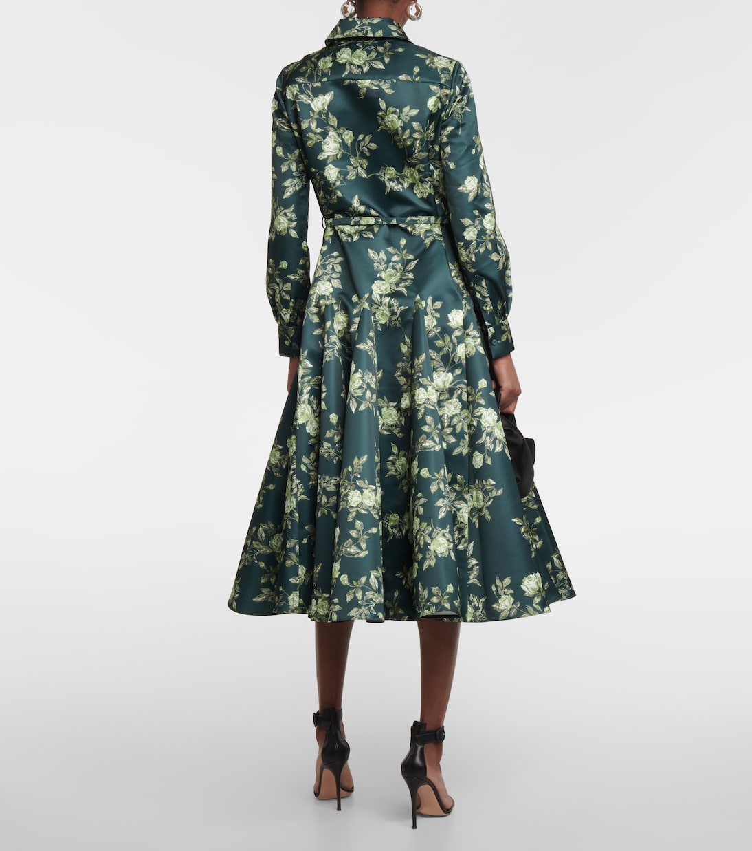 Vestido camisero Marion de satén floral | Emilia Wickstead