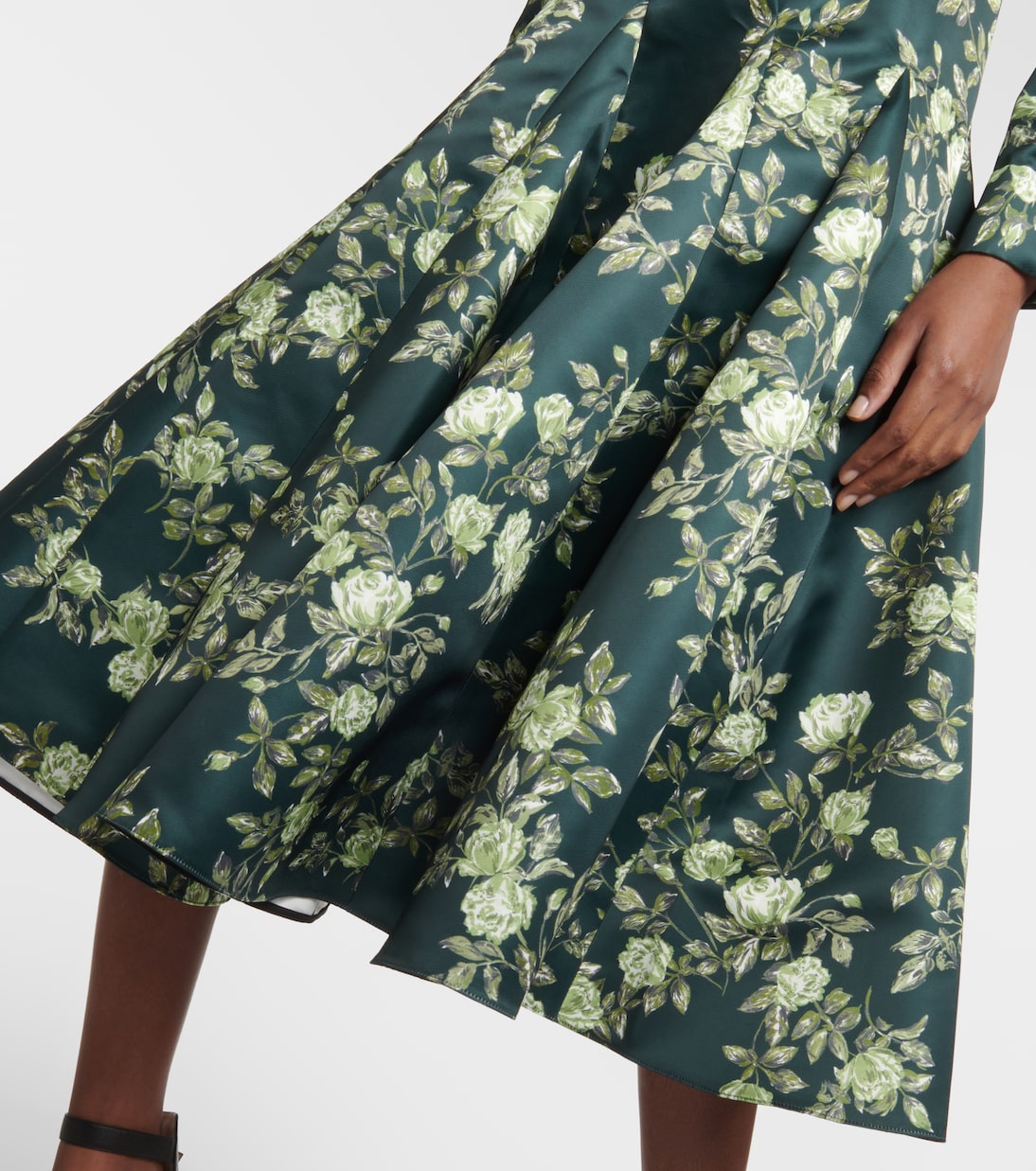 Vestido camisero Marion de satén floral | Emilia Wickstead