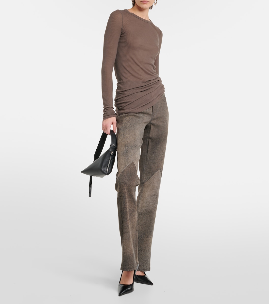 High-rise leather bootcut jeans | Re/Done