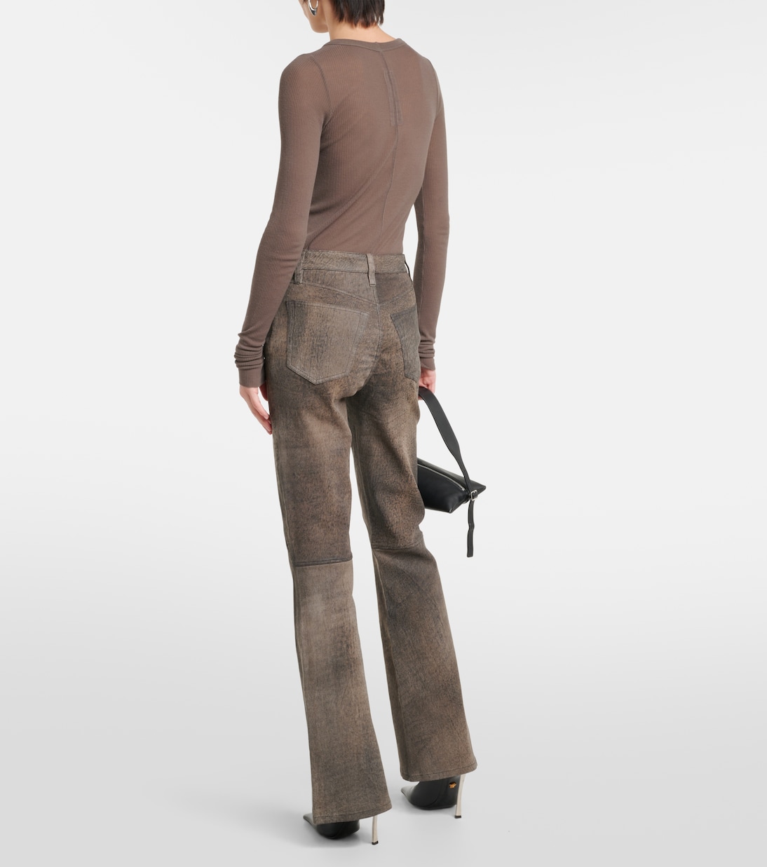 High-rise leather bootcut jeans | Re/Done