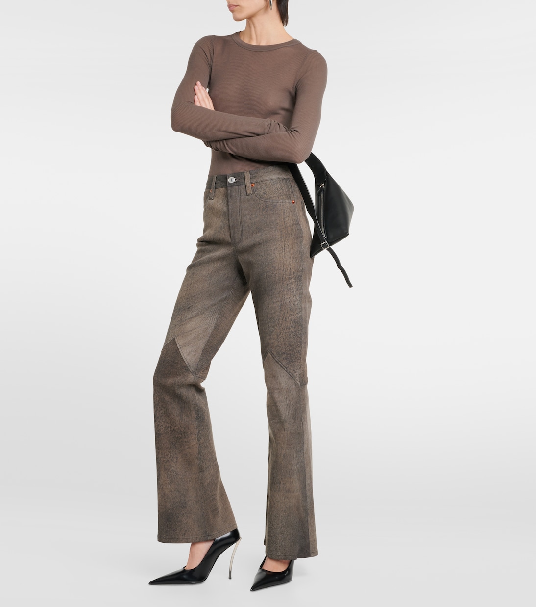 High-rise leather bootcut jeans | Re/Done