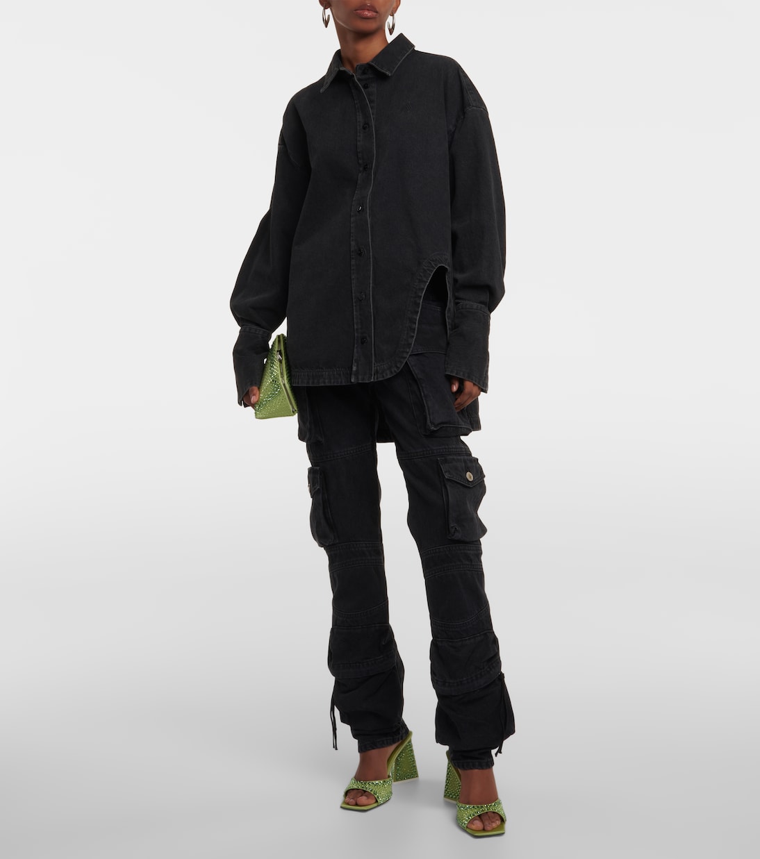 Jean cargo droit à taille basse | The Attico