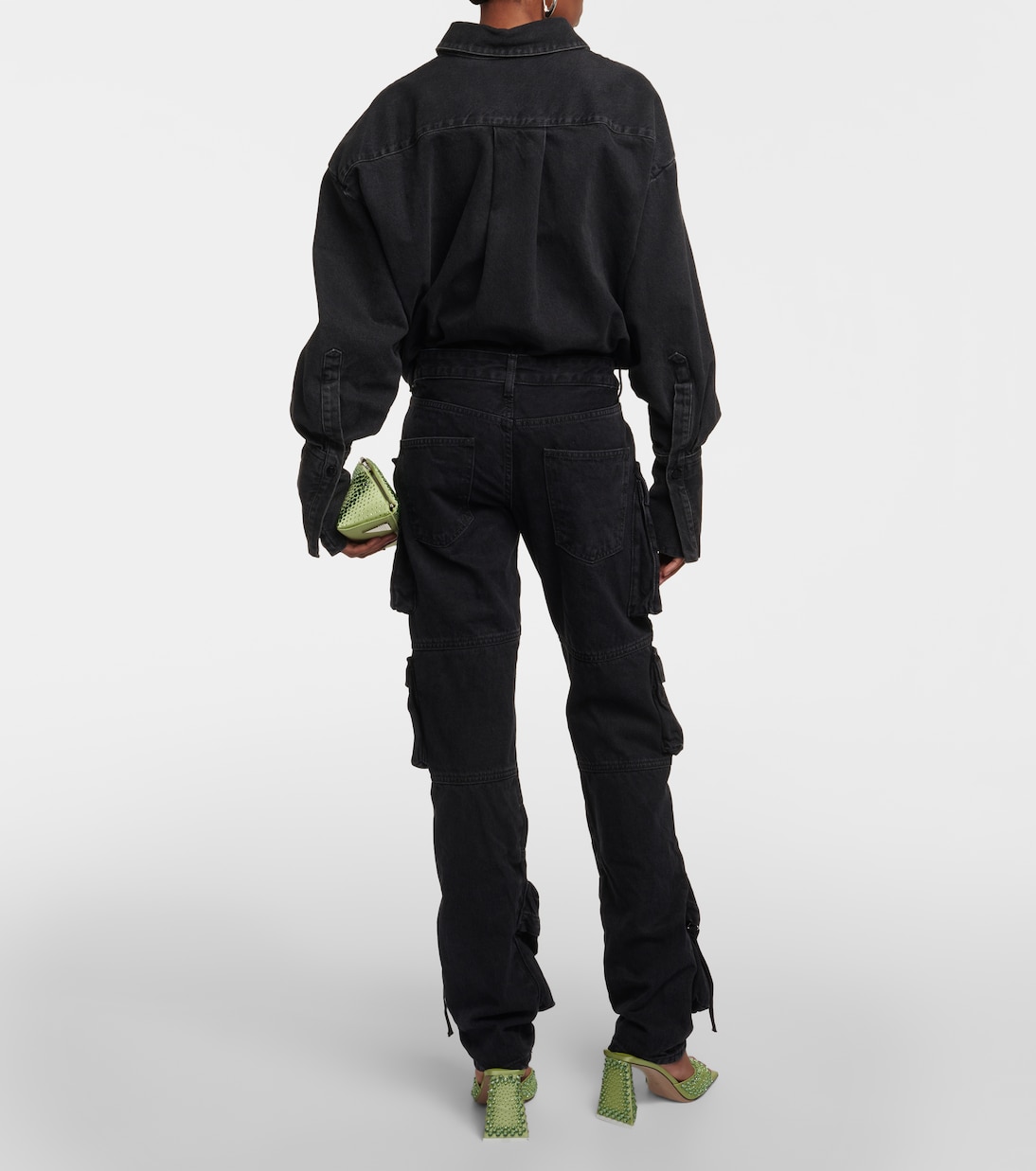 Jean cargo droit à taille basse | The Attico