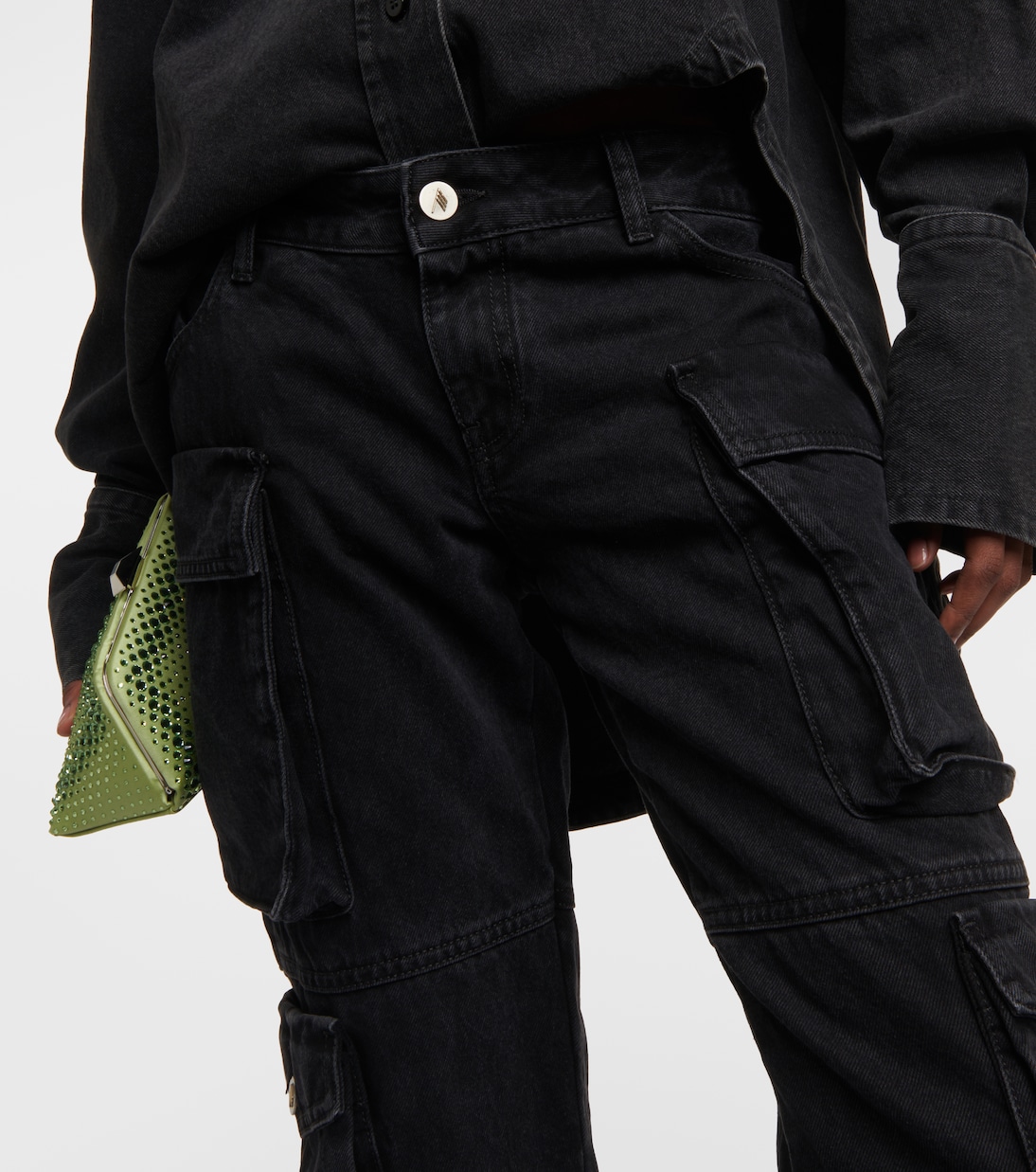 Jean cargo droit à taille basse | The Attico