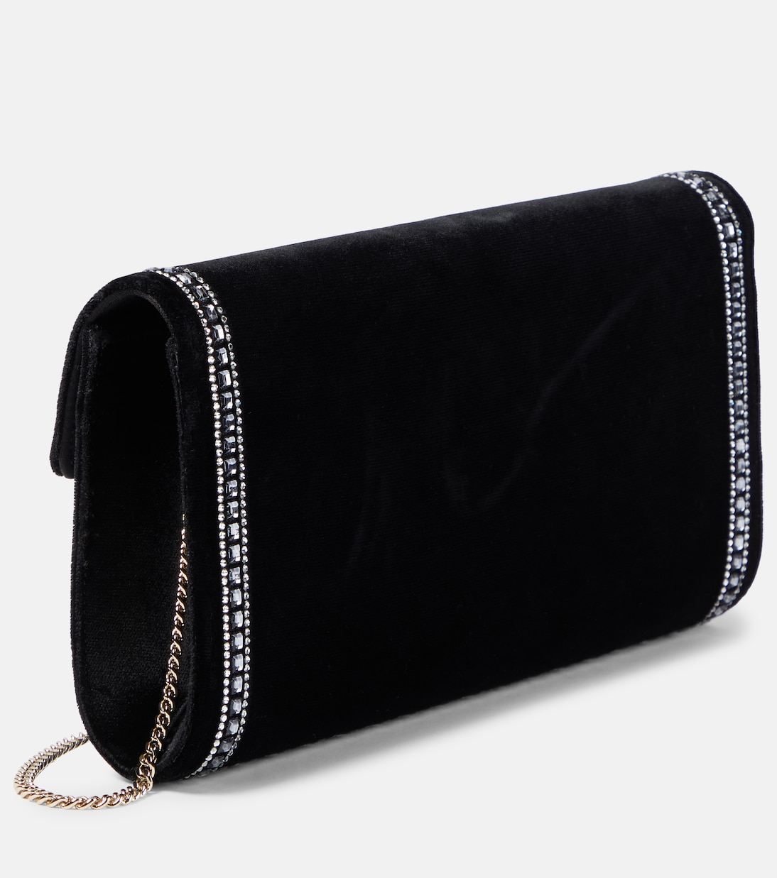 Flower Strass embellished velvet clutch | Roger Vivier