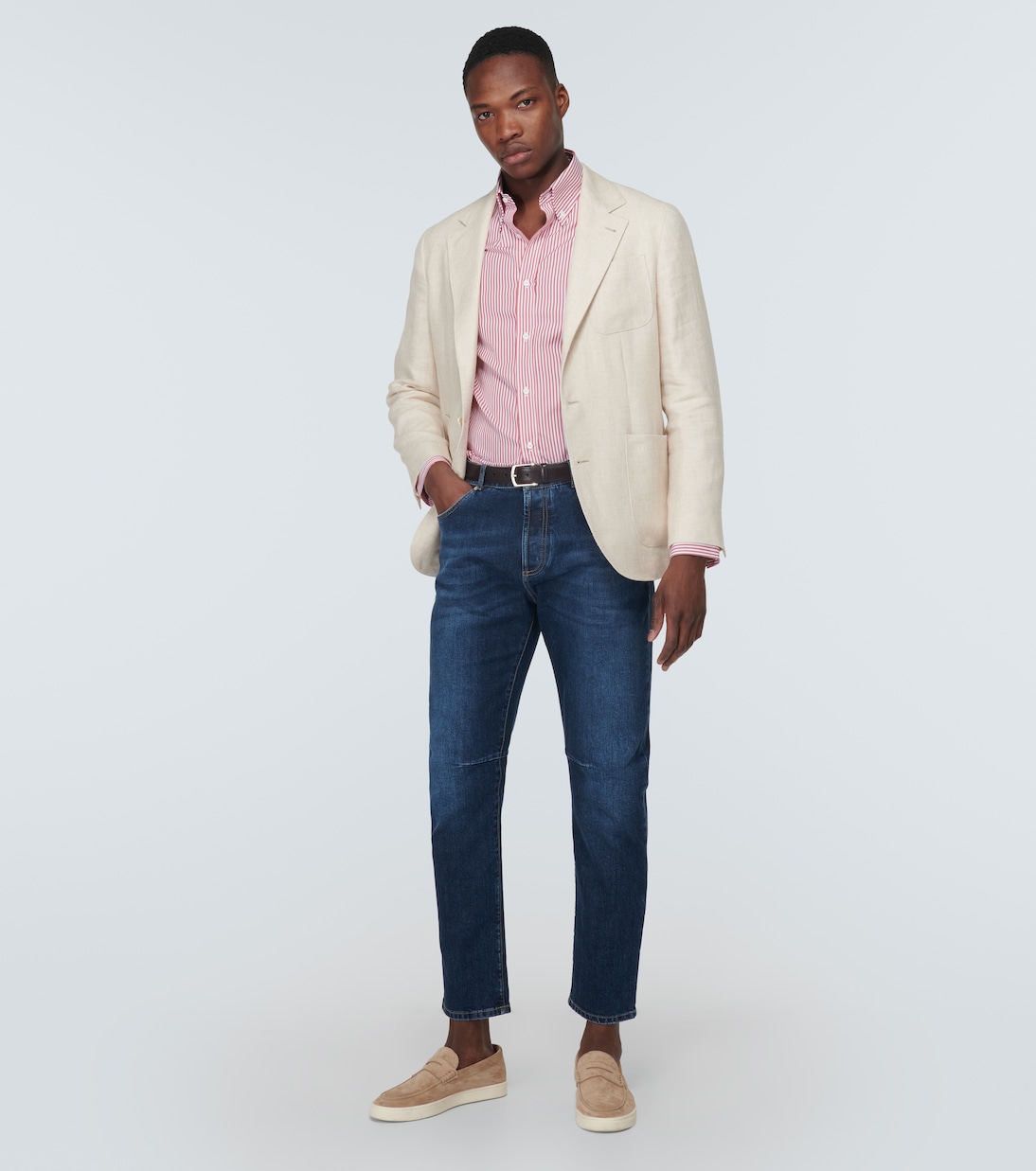 Camicia in cotone a righe | Brunello Cucinelli