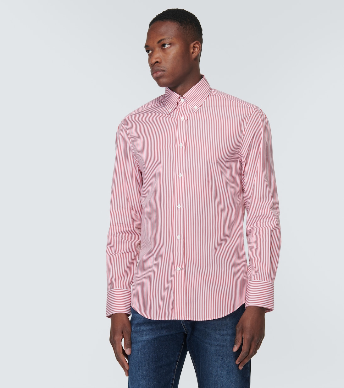 Camicia in cotone a righe | Brunello Cucinelli