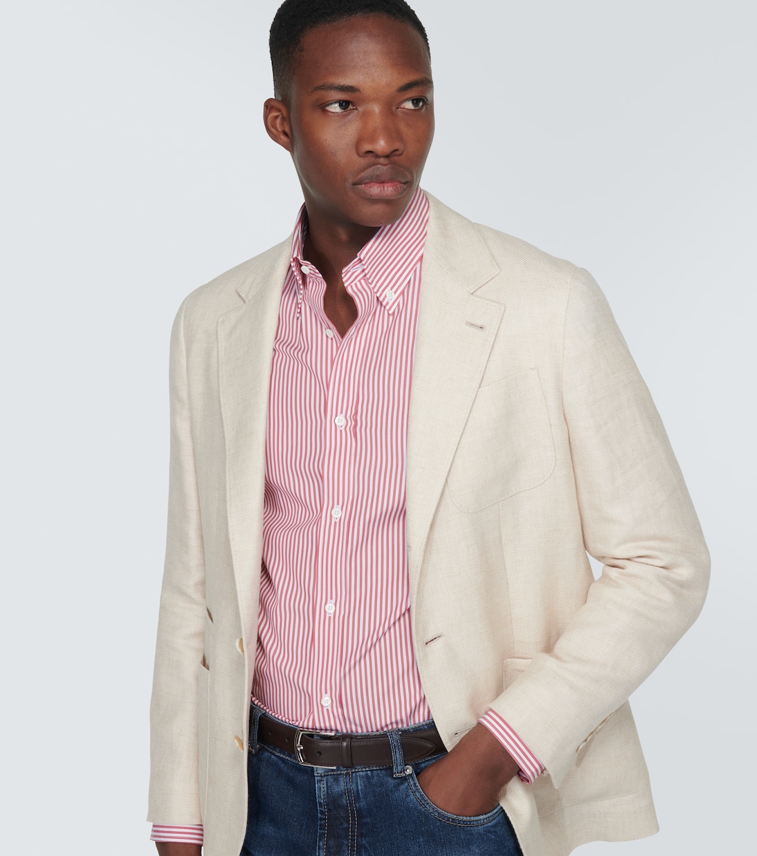 Camicia in cotone a righe | Brunello Cucinelli