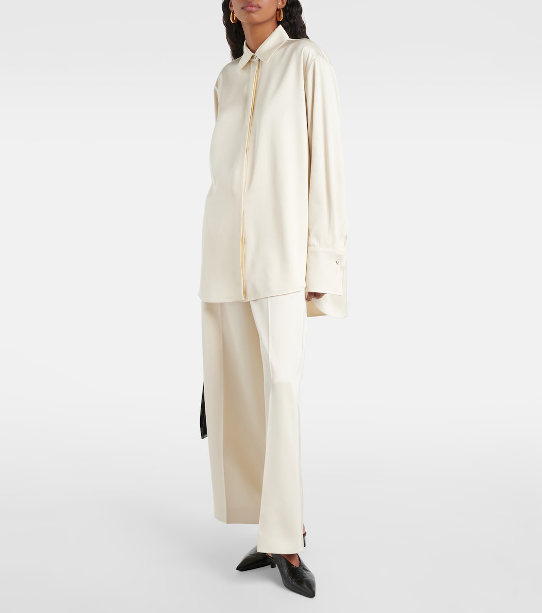 Camicia oversize in raso | Jil Sander