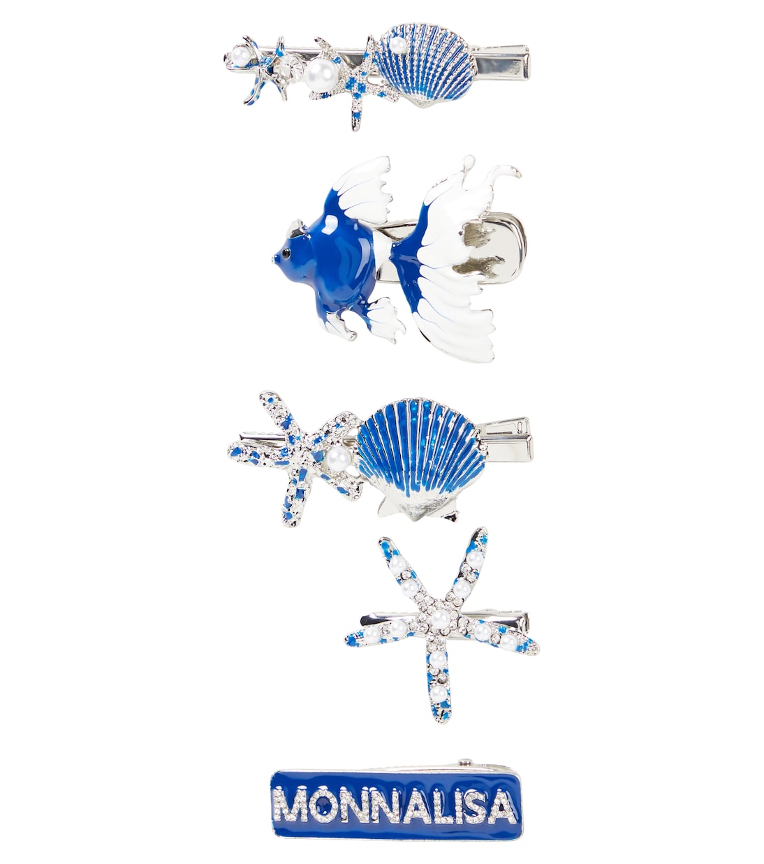 Set di 5 fermacapelli con cristalli e perle bijoux | Monnalisa