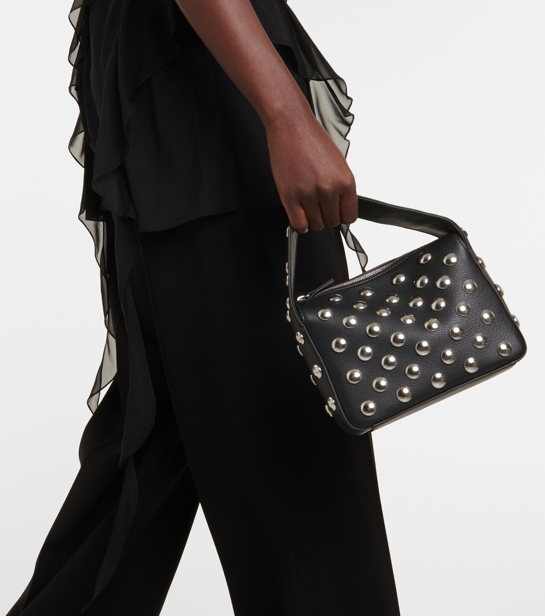 Elena studded leather shoulder bag | Khaite