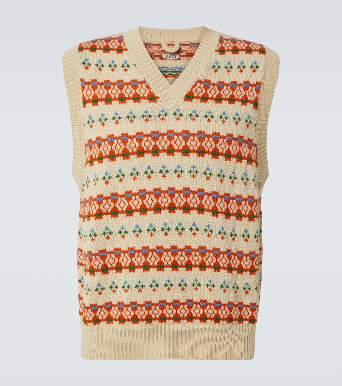 Fauna alpaca jacquard sweater vest | Bode