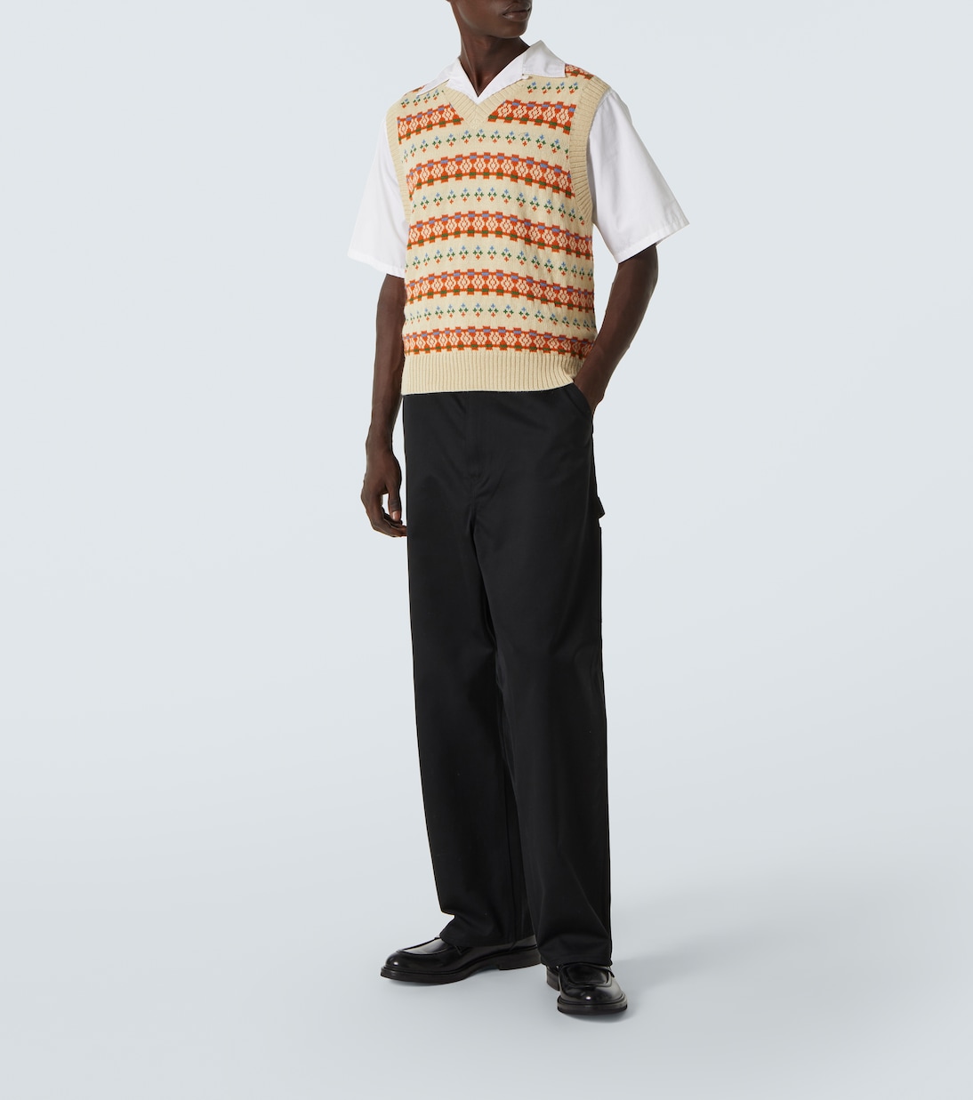 Fauna alpaca jacquard sweater vest | Bode
