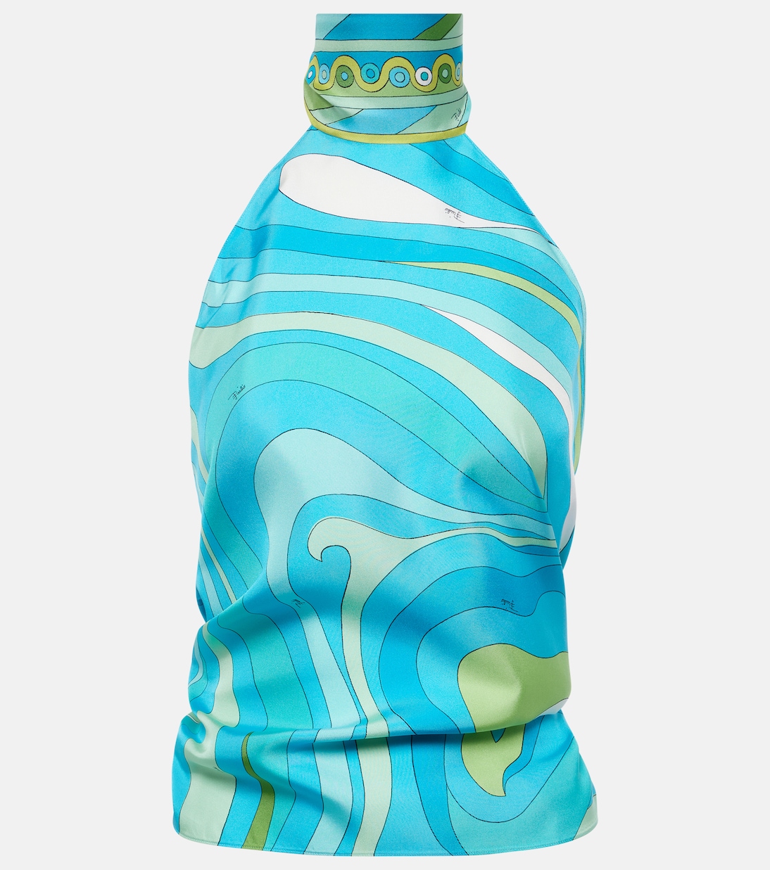 Top Vivara imprimé en satin de soie | Pucci