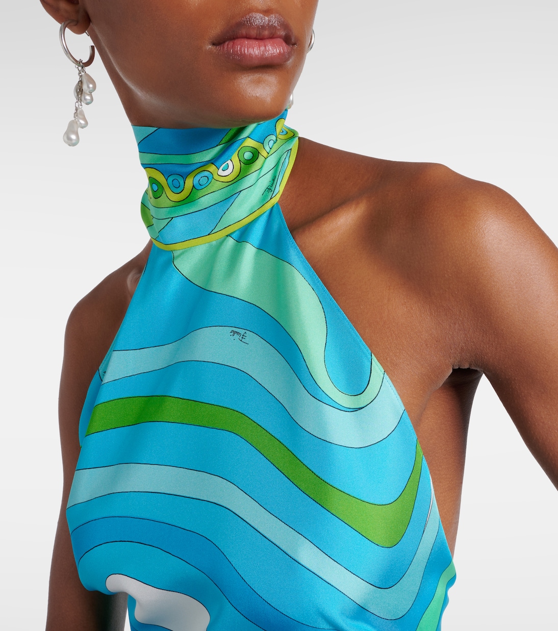 Top Vivara imprimé en satin de soie | Pucci