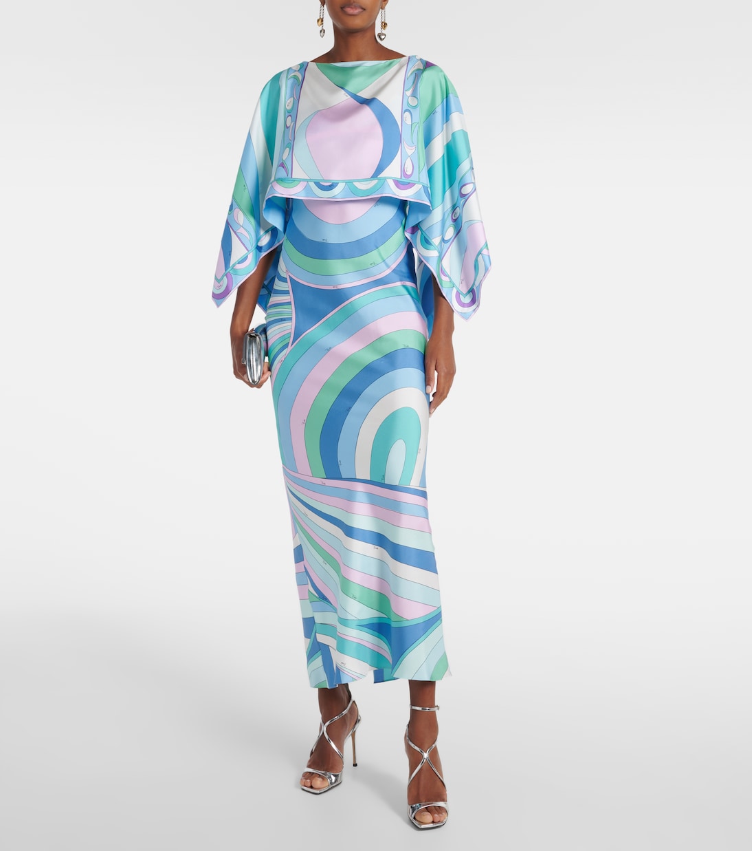 Abito lungo Iride And Pesci in twill di seta | Pucci