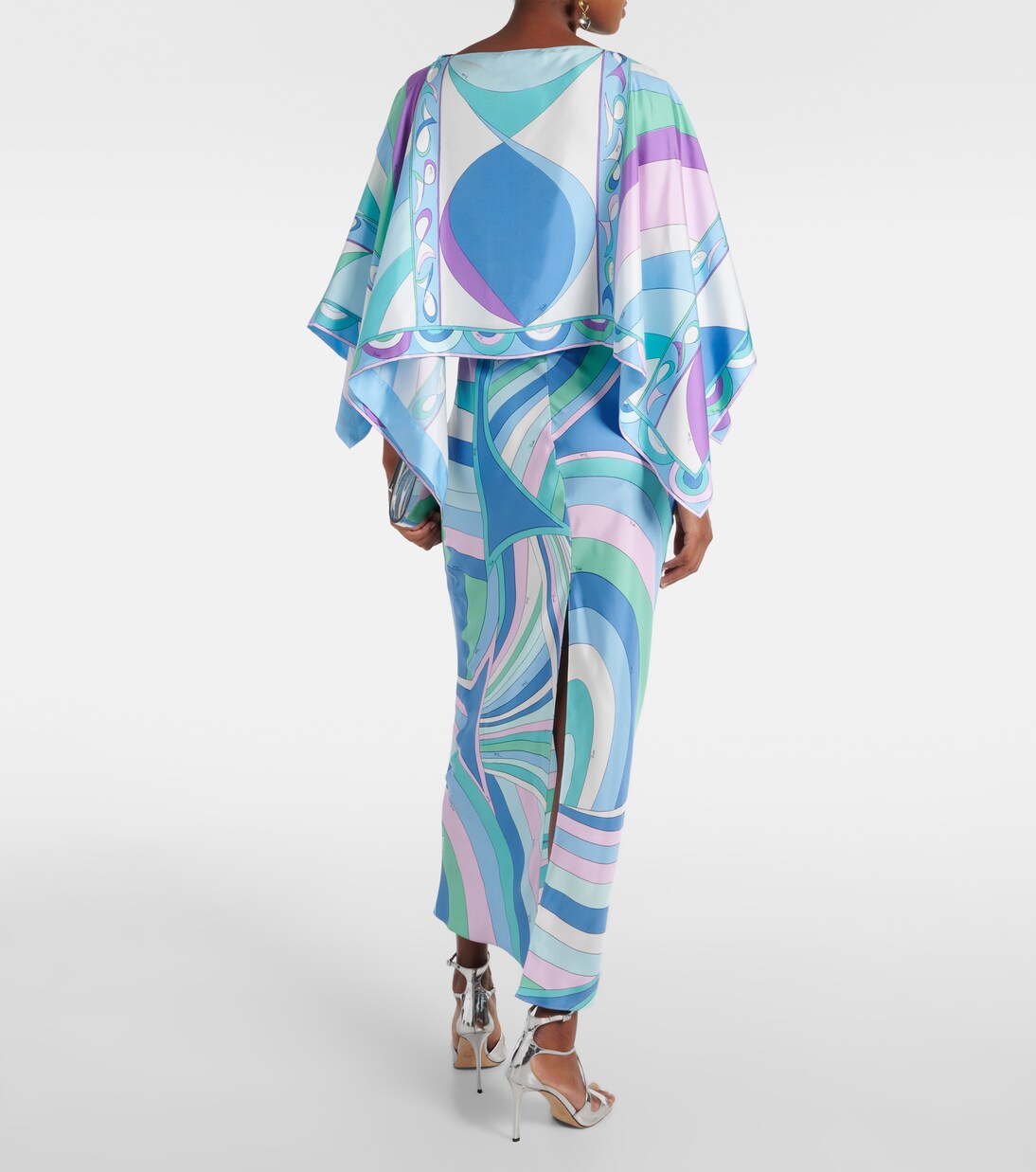 Abito lungo Iride And Pesci in twill di seta | Pucci