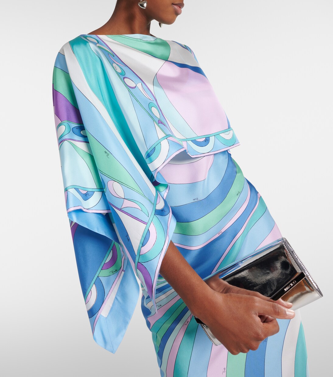 Abito lungo Iride And Pesci in twill di seta | Pucci