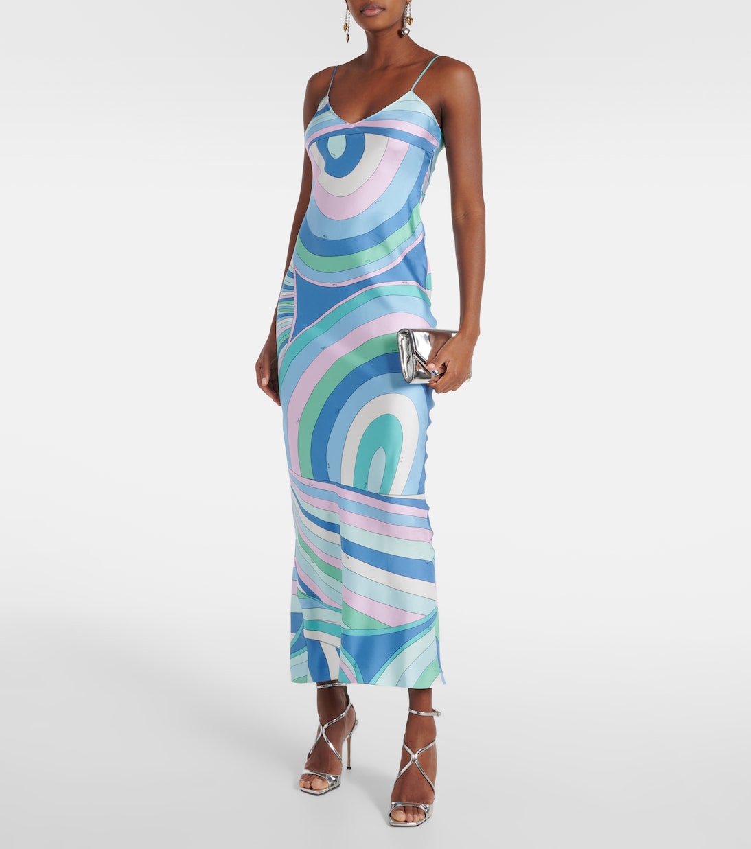 Abito lungo Iride And Pesci in twill di seta | Pucci