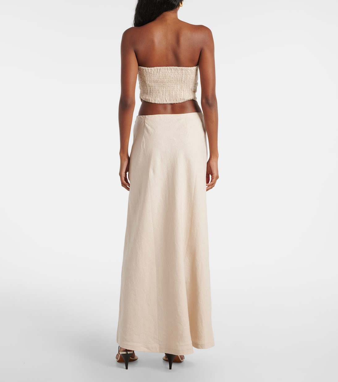Antibes low-rise linen maxi skirt | Faithfull