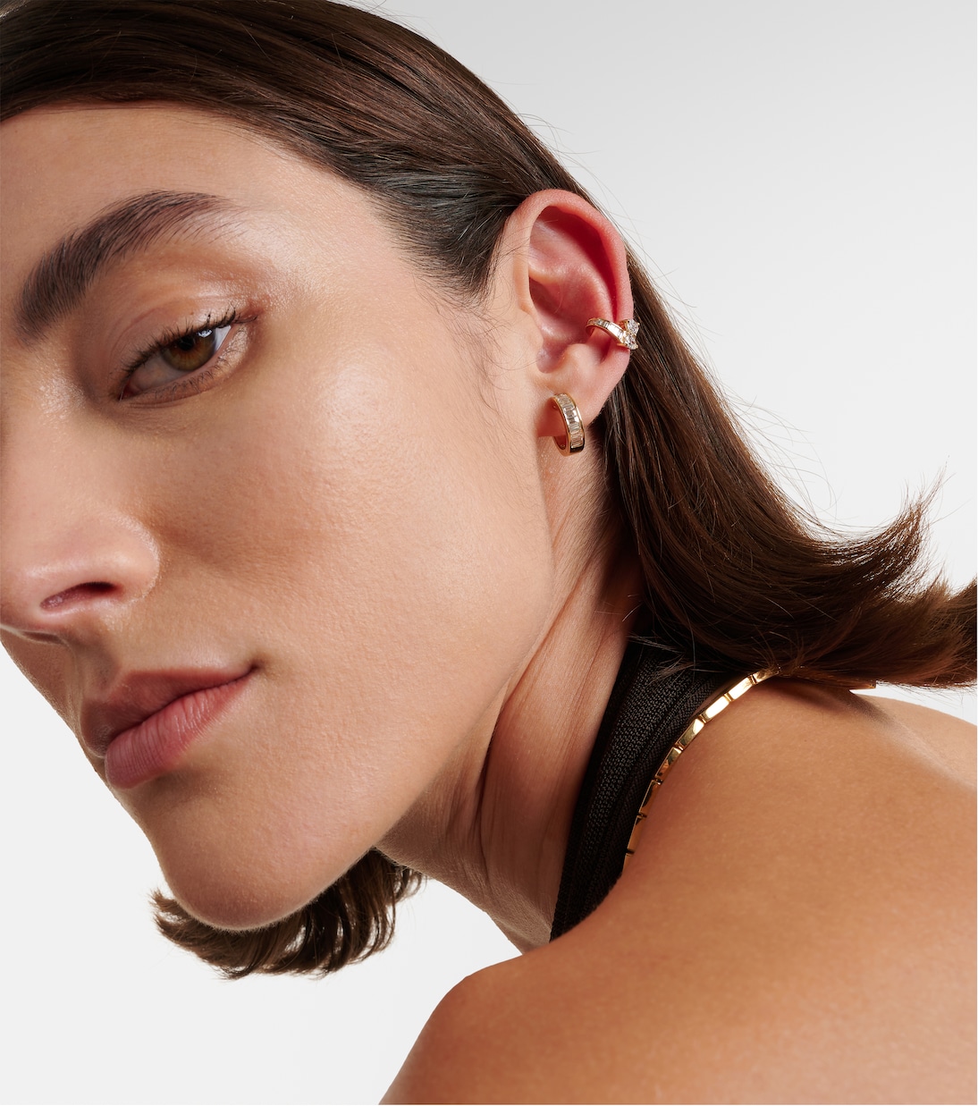 Boucle d'oreille Saturn en or 18 ct et diamants | Anita Ko