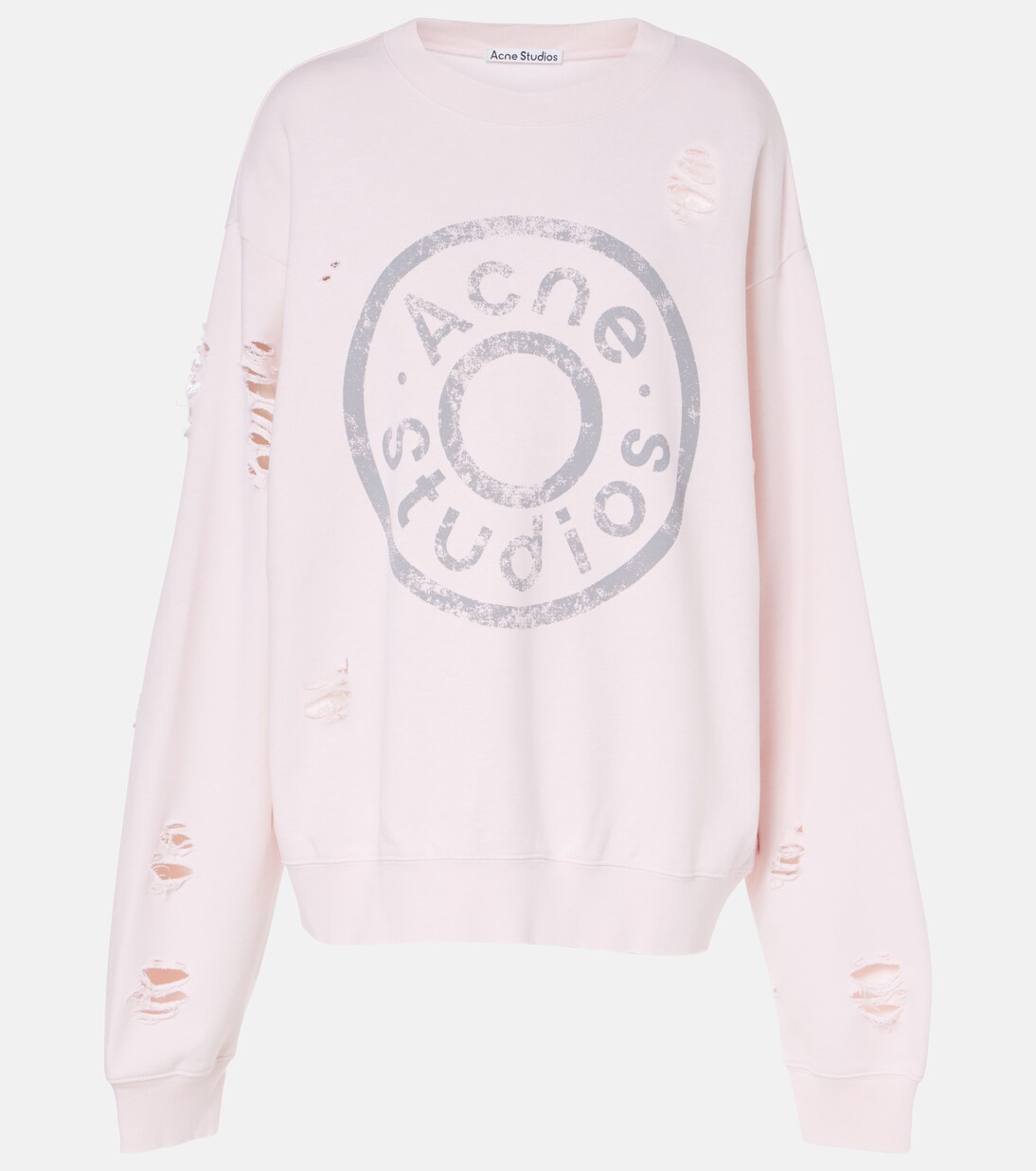 ACNE STUDIOS 25Stainless Steel cotton Distressed 1996 Long Sleeve Cut pink M