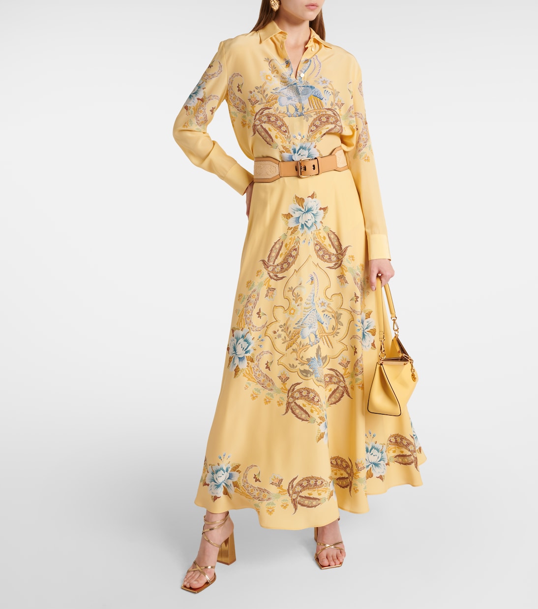 Gonna lunga in seta con stampa | Etro