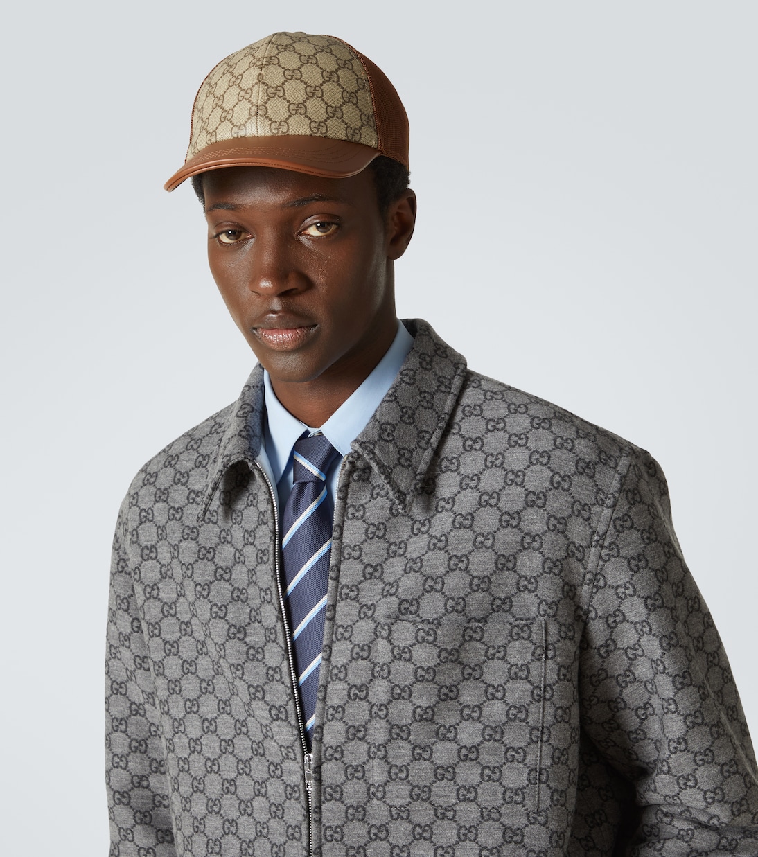 Baseballcap GG aus Canvas mit Leder | Gucci