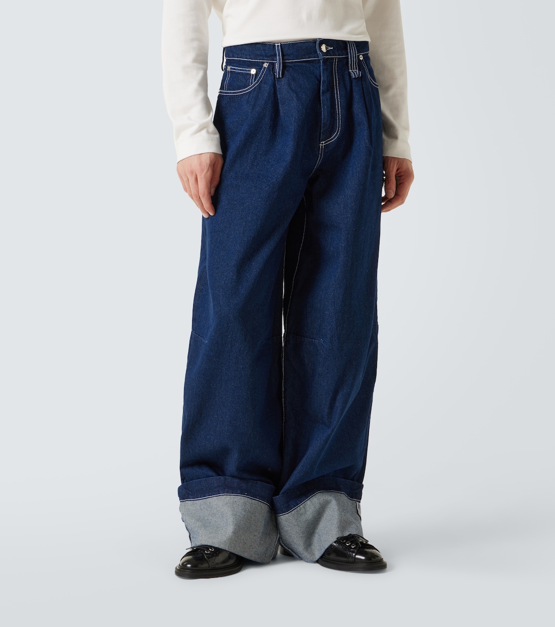Jeans a gamba larga con cristalli | Simone Rocha
