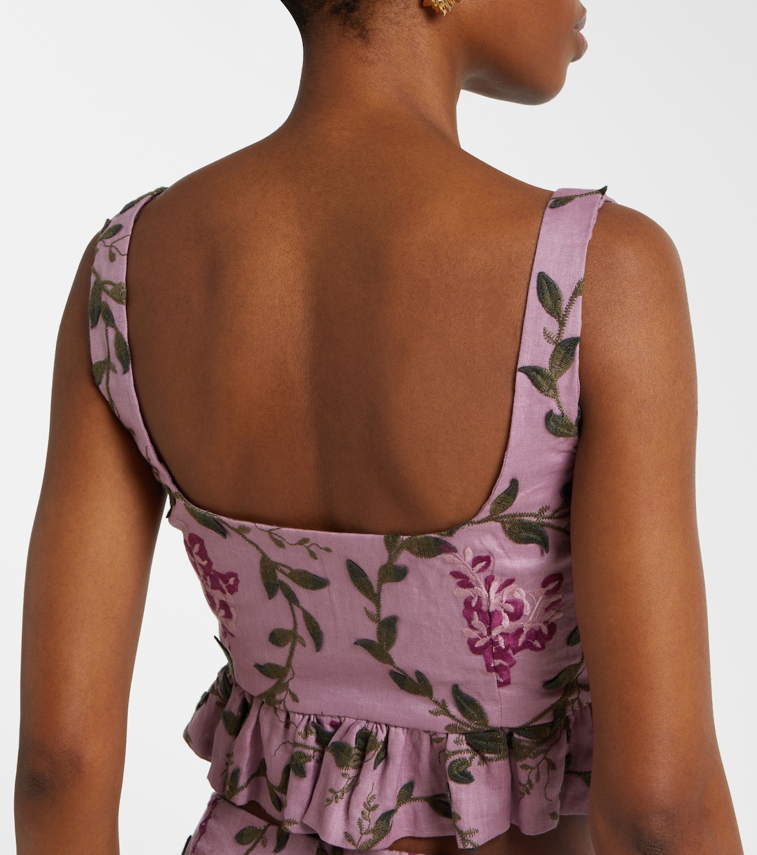 Besticktes Top Eslabon aus Leinen | Agua by Agua Bendita