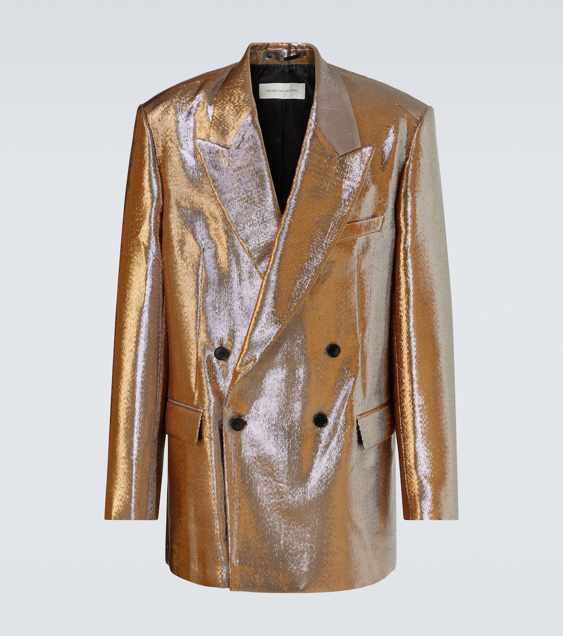 Double-breasted metallic blazer | Dries Van Noten