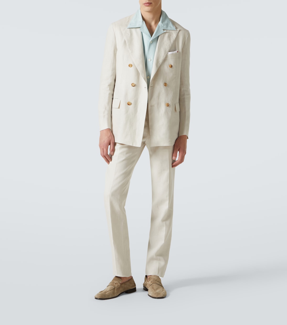 Double-breasted linen suit | Kiton