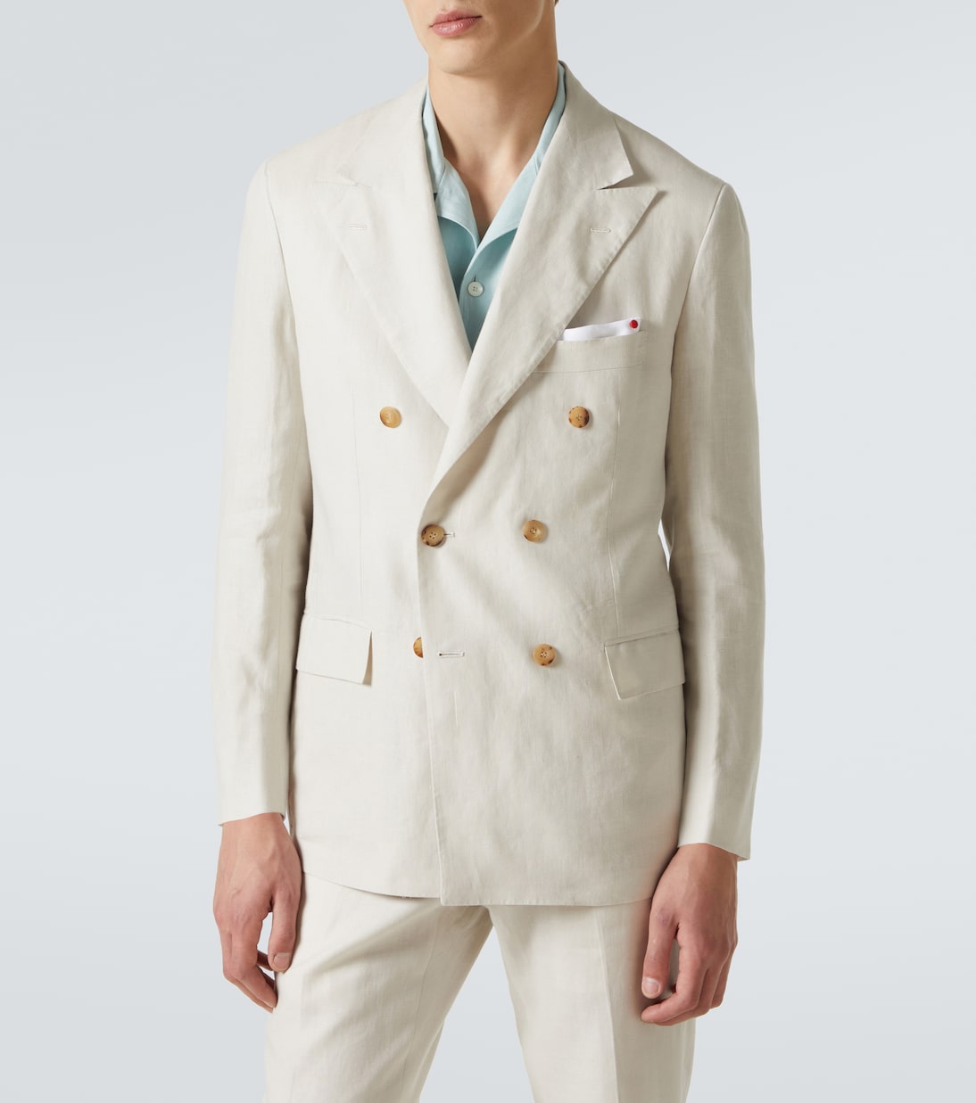 Double-breasted linen suit | Kiton