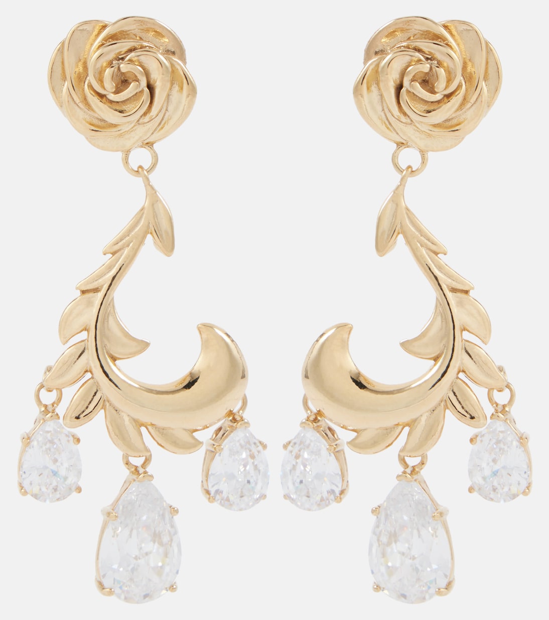 Boucles d'oreilles en plaqué or à cristaux | Magda Butrym
