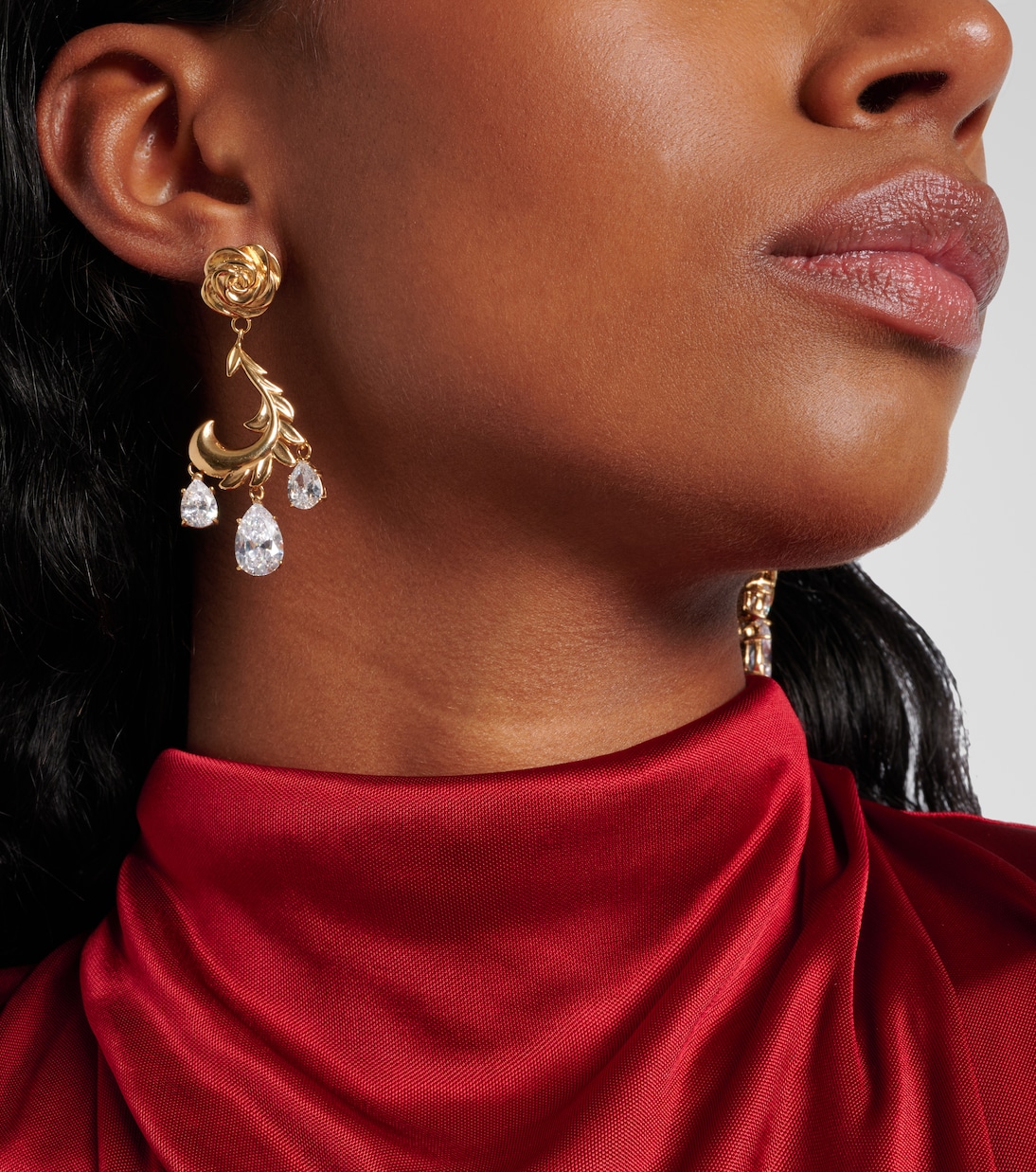 Boucles d'oreilles en plaqué or à cristaux | Magda Butrym