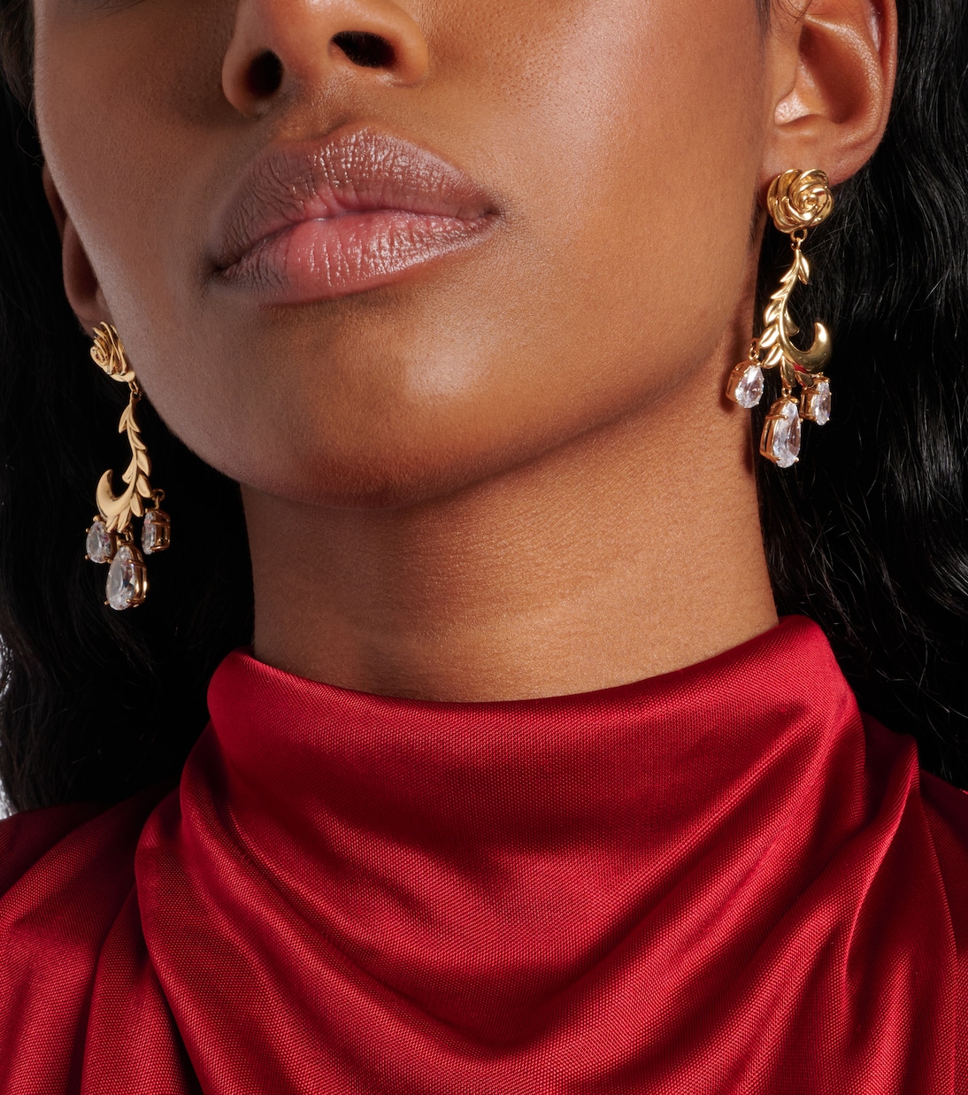 Boucles d'oreilles en plaqué or à cristaux | Magda Butrym