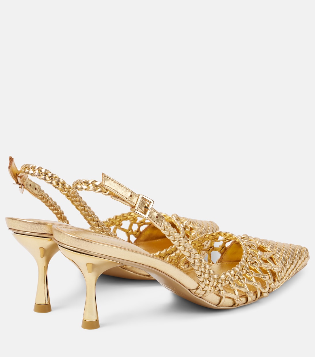 Scarpe con tacco a spillo in pelle metallizzata Dylan di SIMKHAI, slingback trendy per giovani