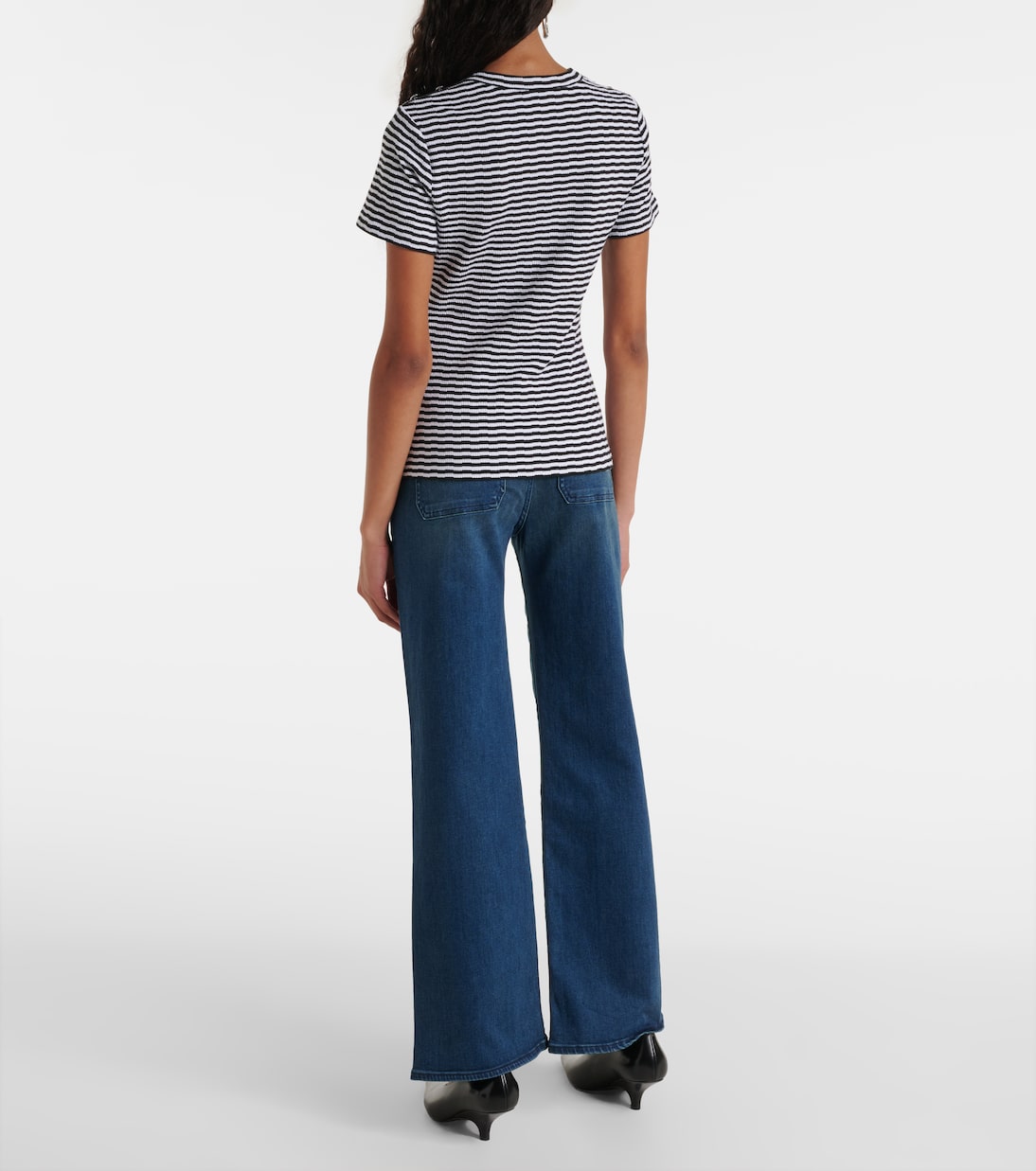 T-shirt Draya in misto cotone a righe | Veronica Beard