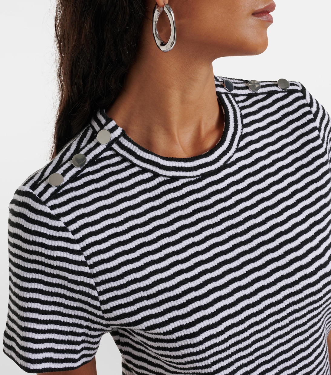T-shirt Draya in misto cotone a righe | Veronica Beard