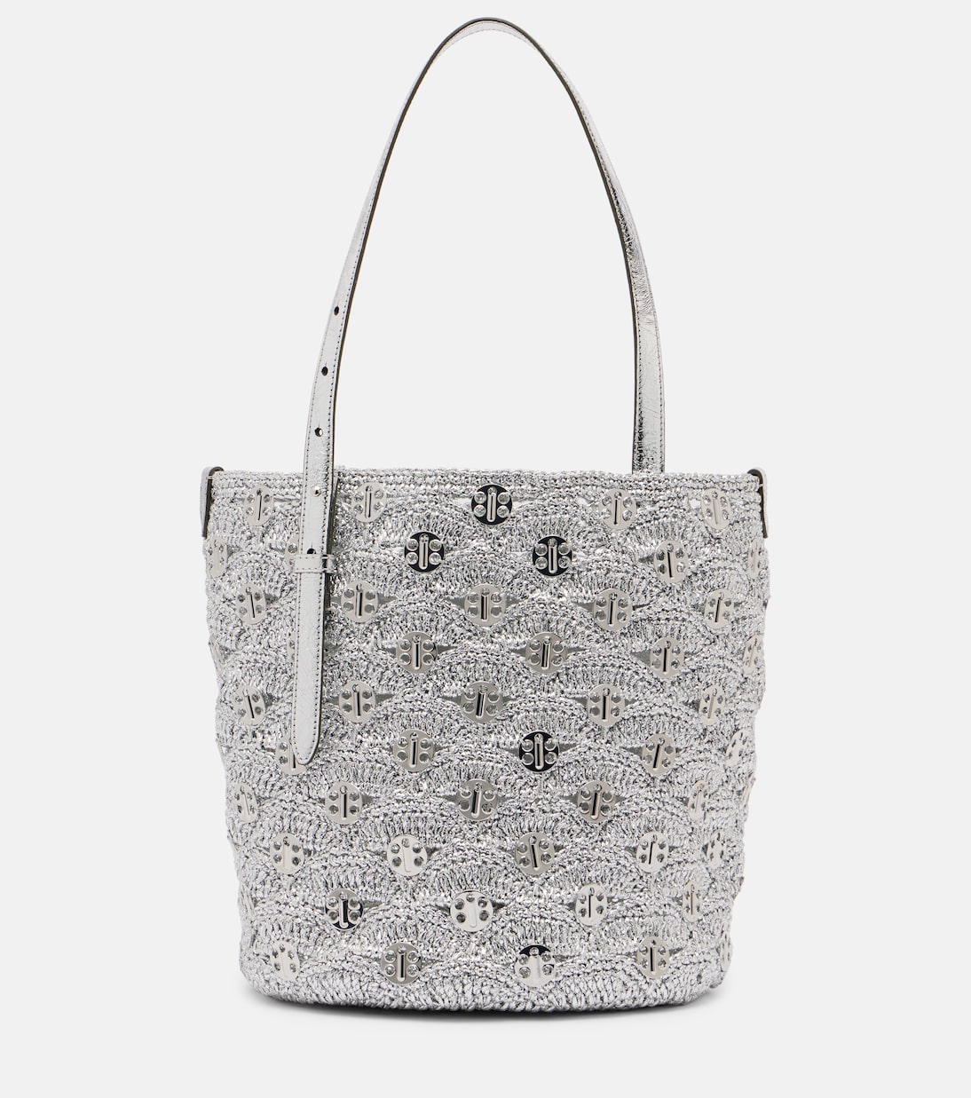 Embellished lamé raffia tote bag | Rabanne