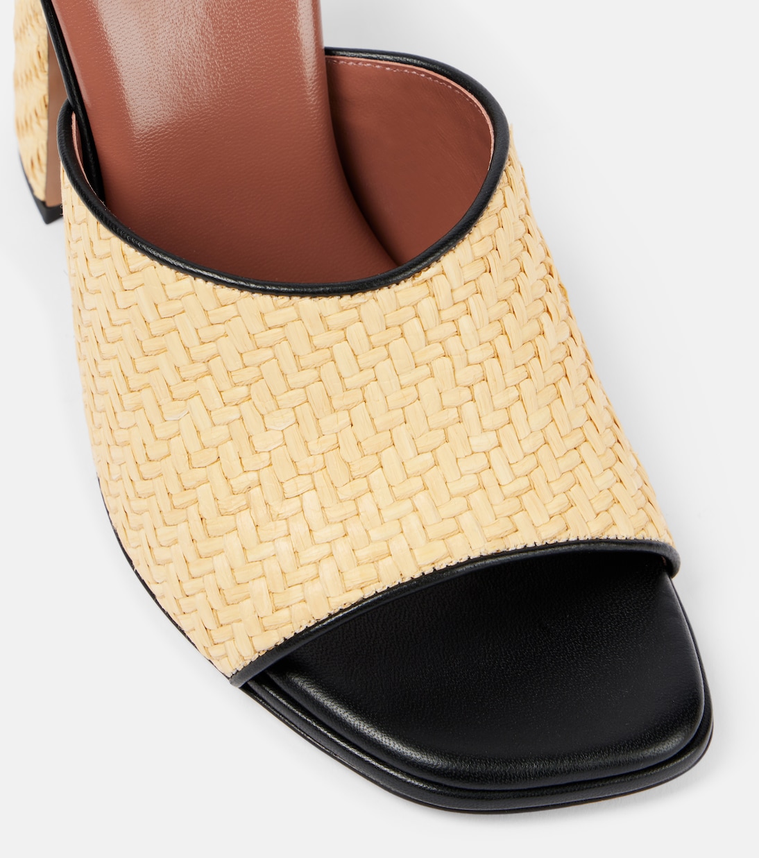 Mules Ava 100 de rafia y piel | Paris Texas