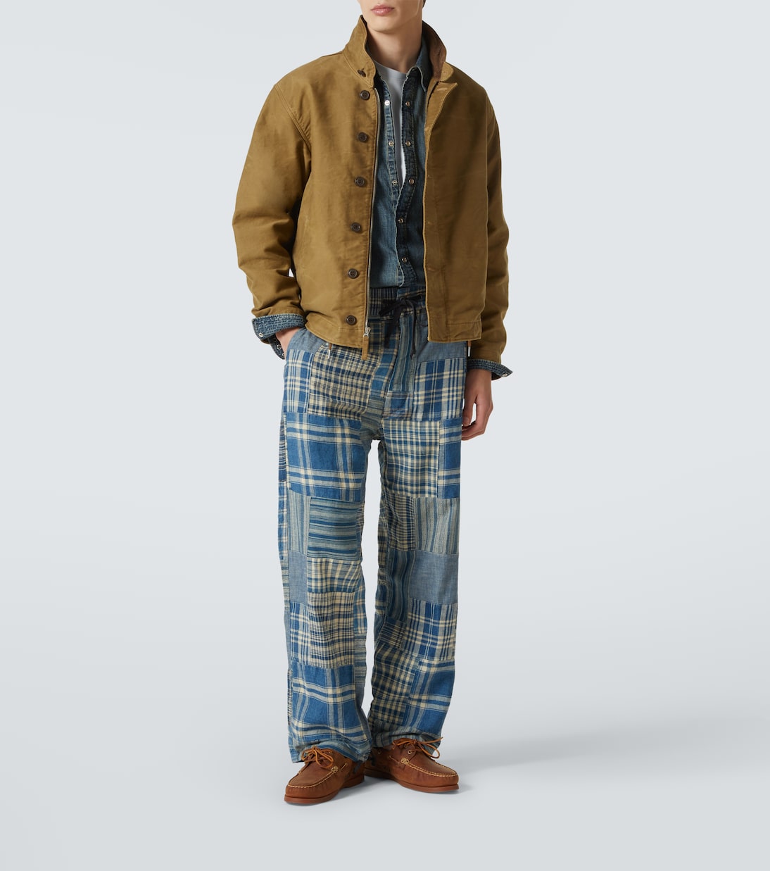 Pantaloni in cotone e lino patchwork | RRL