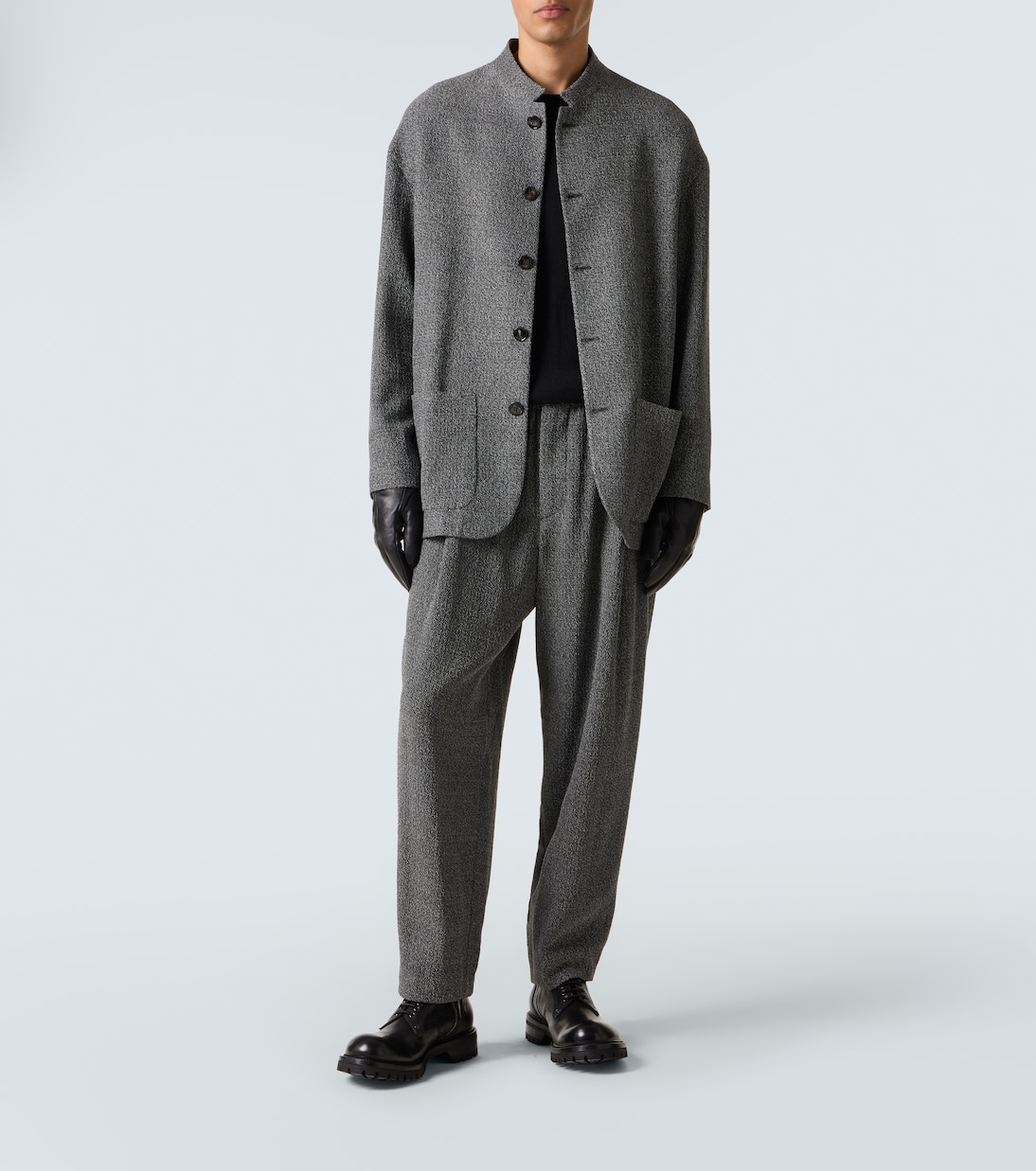 Pantalon ample en soie et coton mélangés | Giorgio Armani