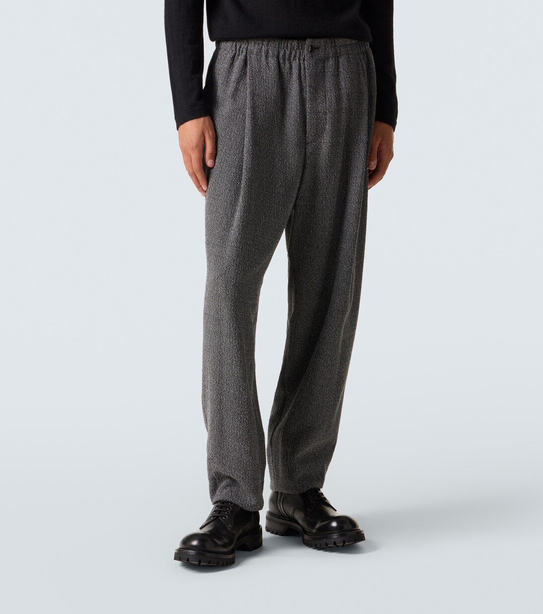 Pantalon ample en soie et coton mélangés | Giorgio Armani