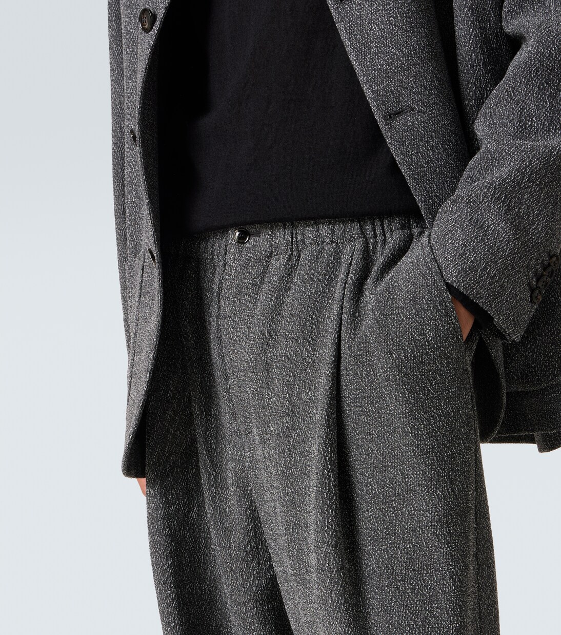Pantalon ample en soie et coton mélangés | Giorgio Armani