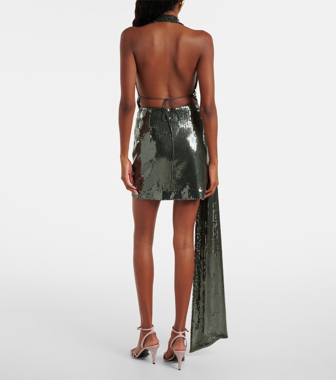 Draped halterneck sequined minidress | Alex Perry