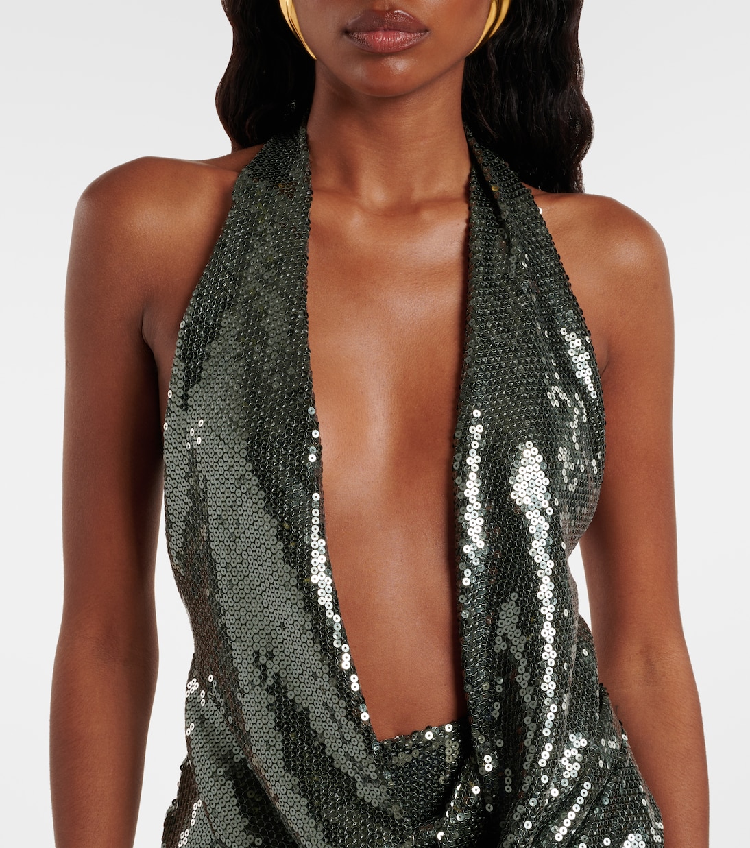 Draped halterneck sequined minidress | Alex Perry