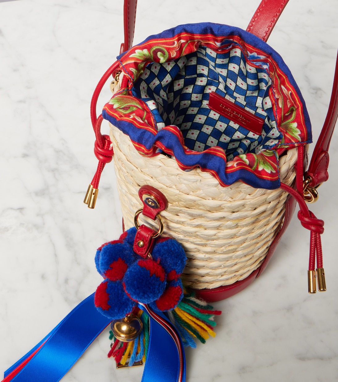 Carla Medium raffia bucket bag | Dolce&Gabbana