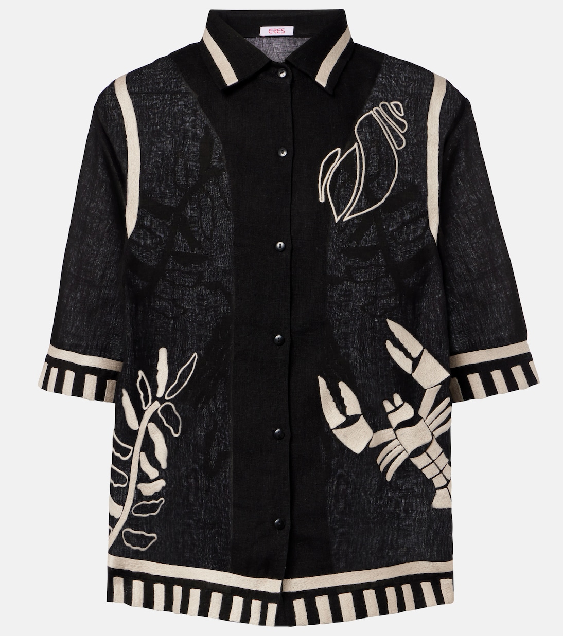 Camicia in lino con ricamo Crab | Eres